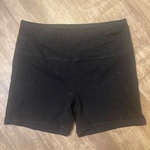 Black Cotton Biker Shorts